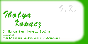 ibolya kopacz business card